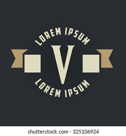 v writing deal stamp design template abstraction vector component for corporate individuality insignia sticker or symbol line group abstract pile unusual sign business letterpress capital set straight