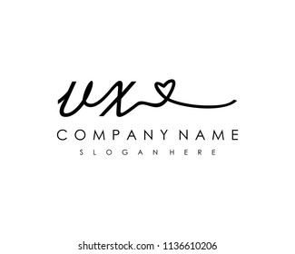 V X Initial handwriting logo vector