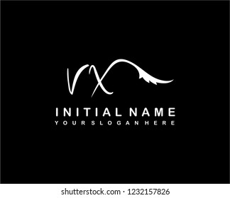 V X Initial Handwriting Logo Template