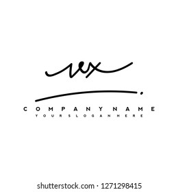 V X Initial handwriting logo vector