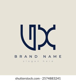 V and X logo design. VX abstract Letters Logo Monogram. This logo design is the process of creating a visual symbol that represents a brand, company, or individual.