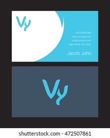 V & Y Joint letter logo with Business card template