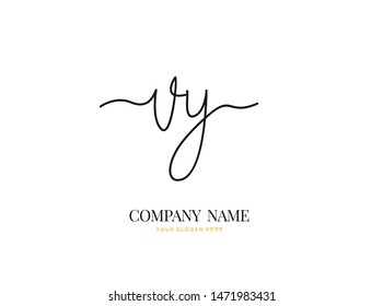 V Y VY Initial handwriting logo design with circle. Beautyful design handwritten logo for fashion, team, wedding, luxury logo.