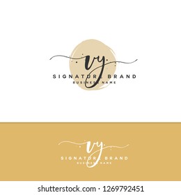 V Y VY Initial letter handwriting and  signature logo.