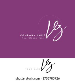  V Z VZ Initial letter handwriting and signature logo.	