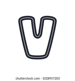 V Zipper Letter Logo Icon Design