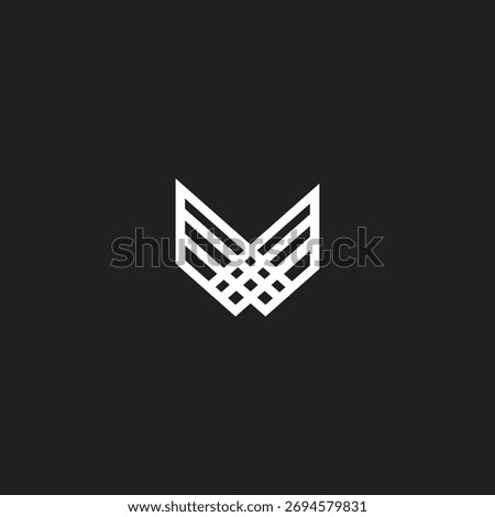 V2 technology illusion line design logo