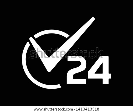 v24 logomark. safe 24 hours. check list 24. blak and white clear everyday