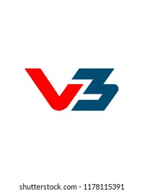 V3 Initial logo vector