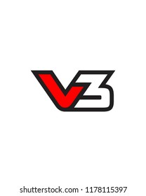 V3 Initial logo vector