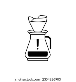 V60 Coffee Doodle Simple Vector Illustration