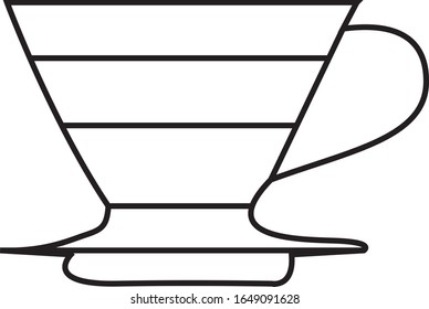 v60 coffee icon, coffe maker vector flat design