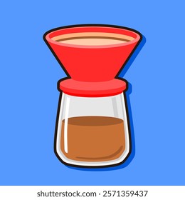 V60 Coffee Maker Vector Illustration