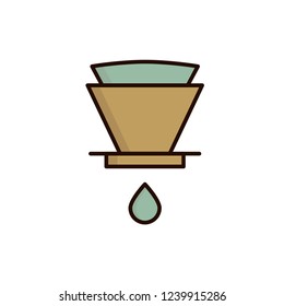 v60 icon vector. coffee icon vector with fill outline style
