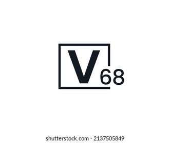 V68, 68V Initial letter logo