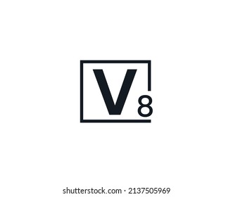 Logo für den Anfangsbuchstaben V8, 8V