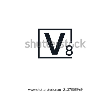 V8, 8V Initial letter logo