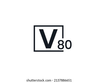 V80, 80V Initial letter logo