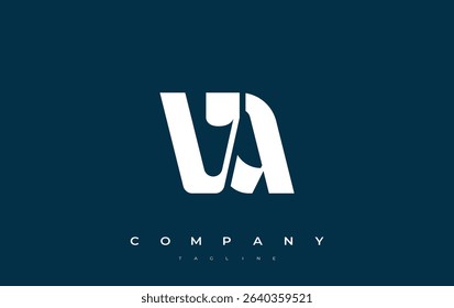 VA Abstract Geometric Logo Design. Modern and elegant logo design with simplistic typography elements, showcasing branding excellence.