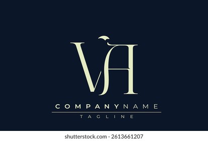 VA abstract Logo. Elegantly Designed Minimalist Monogram Logo with Stylish Lettering. Sophisticated and sleek minimalist monogram showcasing unique lettering design.