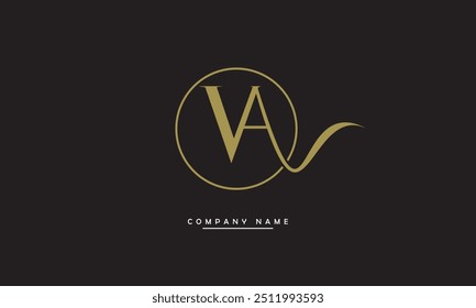VA, AV Letras Abstractas Logo Monograma
