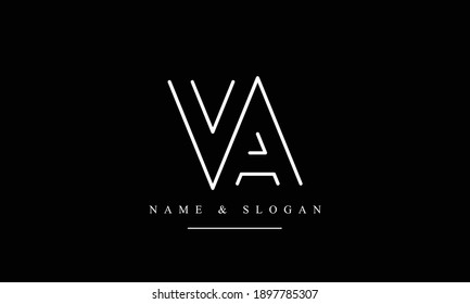 VA AV abstract vector logo monogram template