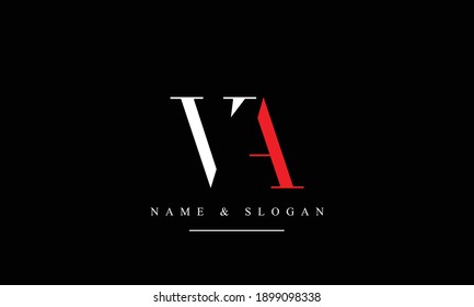 VA AV abstract vector logo monogram template