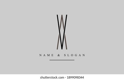 VA AV abstract vector logo monogram template