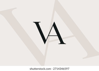 VA o AV letra diseño de icono de logotipo. Monograma de las iniciales de lujo de estilo clásico.