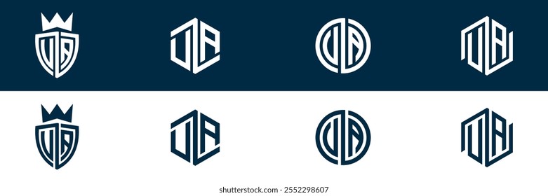 Projeto de conjunto de logotipo de letra VA AV