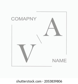 Ejemplo de firma de boda del logotipo inicial del vector de belleza VA