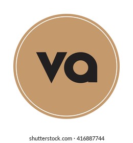 va brown letters ,abstract background logo, design identity in circle, alphabet letter