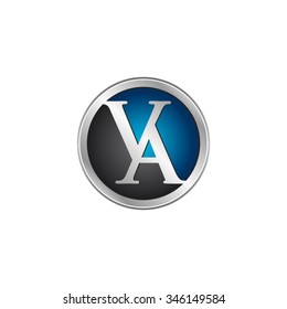 VA initial circle logo blue