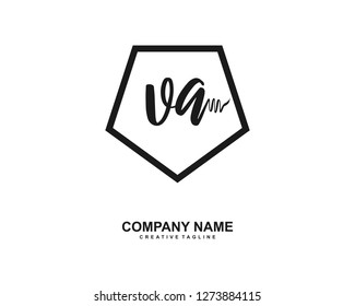 VA Initial Handwriting Logo Template Vector