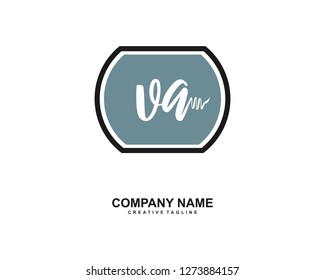 VA Initial Handwriting Logo Template Vector