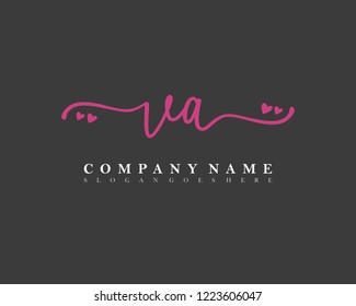 VA Initial handwriting logo vector