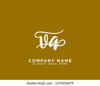 VA Initial Handwriting Logo Vector