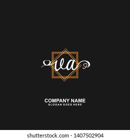 VA Initial handwriting logo vector