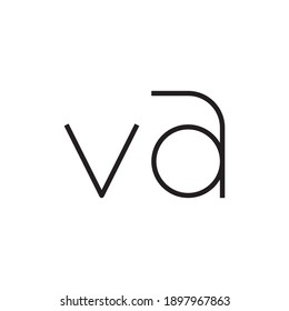va initial letter vector logo