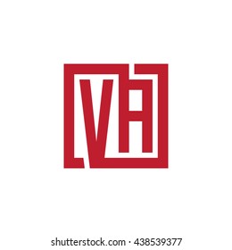 VA initial letters looping linked square logo red