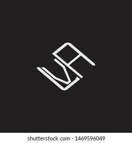 VA Initial Logo letters with rotate squere template