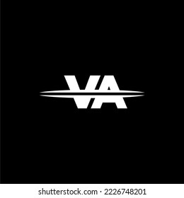 VA initial monogram logo for gaming with Gemoteric line shape style design on isolated background