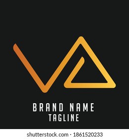 logotipo de las iniciales VA, logotipo de las iniciales del nombre, logotipo de las iniciales de la empresa, logotipo de las iniciales de la persona.