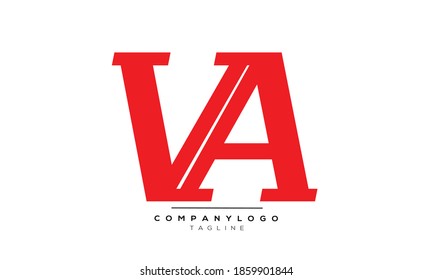 VA initials monogram letter text alphabet logo design