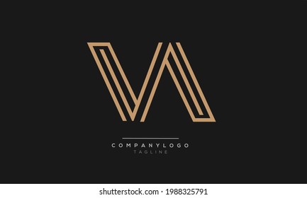 VA initials monogram letter text alphabet logo design