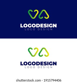 VA-Logo-Design kreativ-schöne Logo-Vektorgrafik-Vorlage