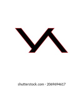 Plantilla de diseño de logotipo de letras VA Vecto. Monograma inicial alfabético