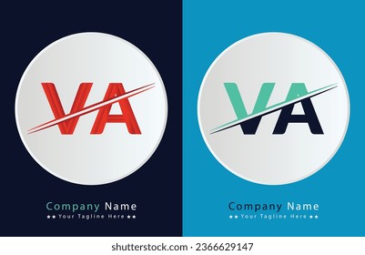 VA Letter logo design vector template.
