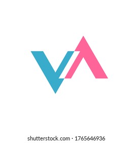 Logo de la carta VA. Ilustración vectorial de existencias aislada en fondo blanco