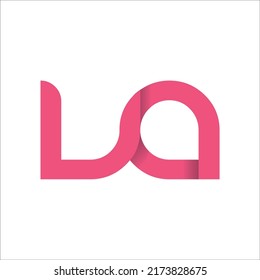 va letter typography logo pink